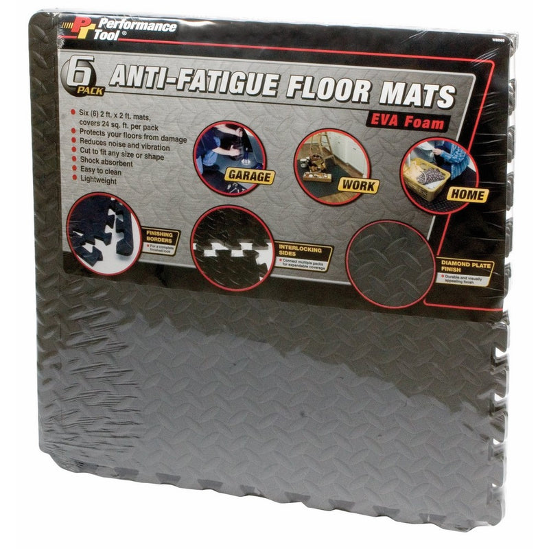 Performance Tool W88989 24" X 24" Protective Diamond Shape Anti-Fatigue Interlocking Floor Mat (24 Square Feet)