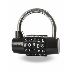 Wordlock PL-004-BK 5-Dial Combination Padlock, Black