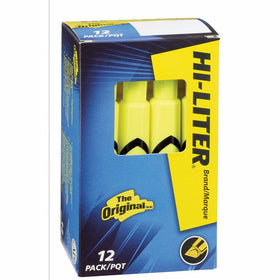 HI-LITER Desk Style, Fluorescent Yellow, Box of 12 (24000)