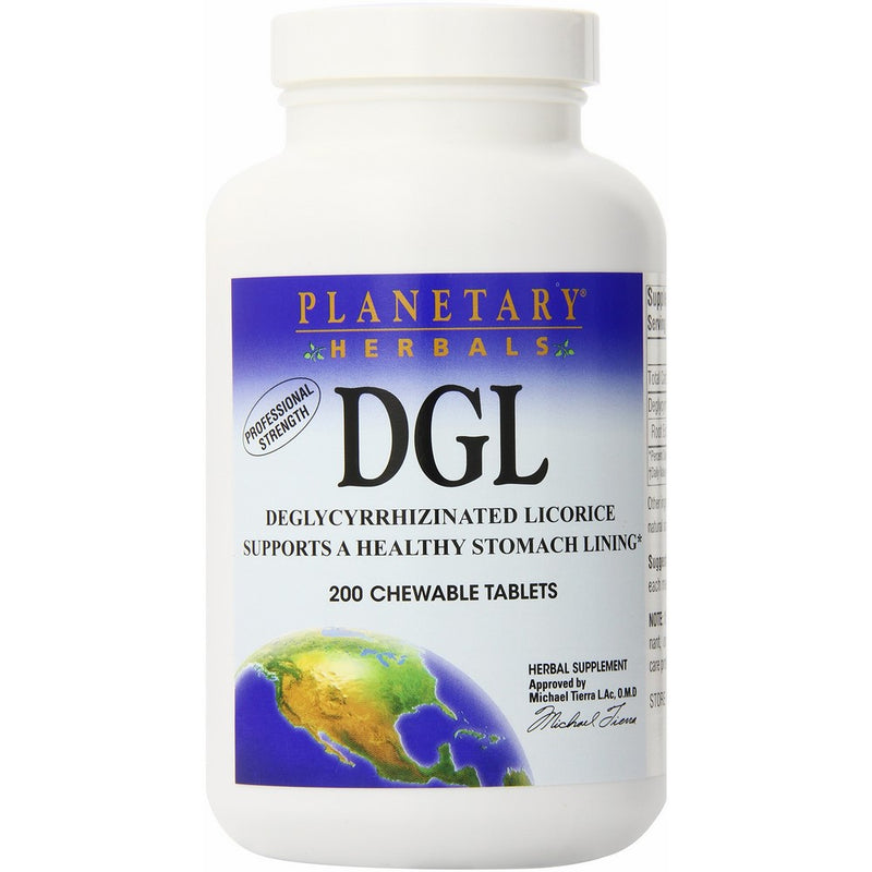 Planetary Herbals DGL Deglycyrrhizinated Licorice, Supports a Healthy Stomach Lining,200 Tablets