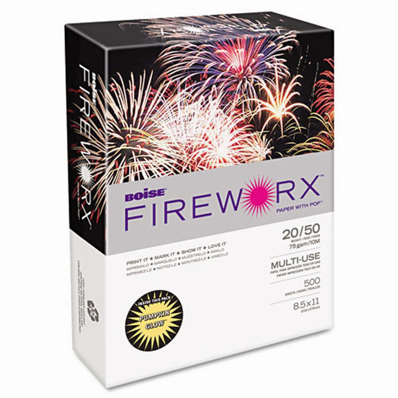 Boise Fireworx Color Copy/Laser Paper, 20 lb, Letter Size (8.5 x 11), Pumpkin Glow, 500 Sheets (MP2201-PKN)