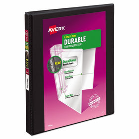 Avery 17001 Durable View Binder w/Slant Rings, 11 x 8 1/2, 1/2" Cap, Black