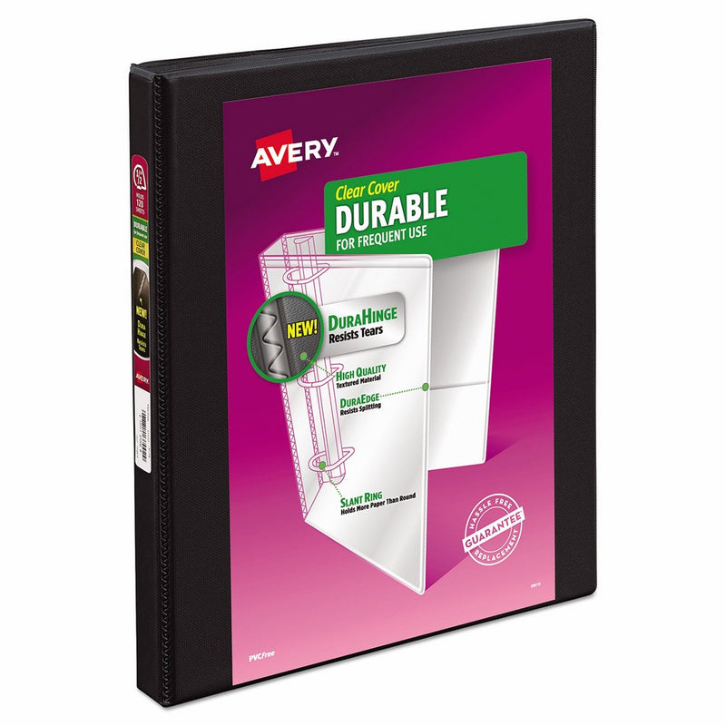 Avery 17001 Durable View Binder w/Slant Rings, 11 x 8 1/2, 1/2" Cap, Black