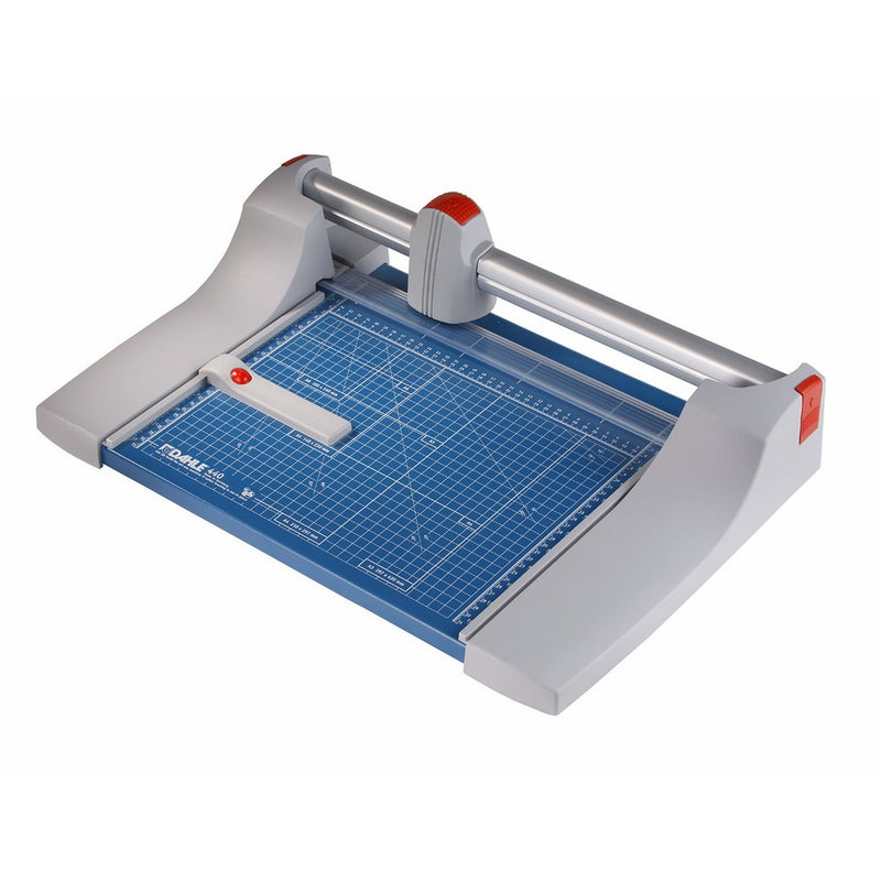 Dahle 440 Premium Rolling Trimmer, 14-1/8" Cut Length, 30 Sheet Capacity, Self-Sharpening, Automatic Clamp, German Engineered Cutter