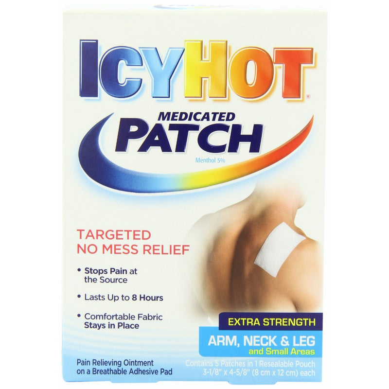 Icy Hot Extra Strength Medicated Patch, Small, 5-Count Boxes (Pack of 3)