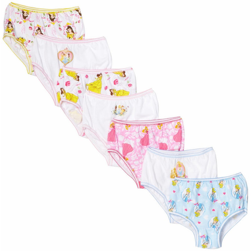 Disney Little Girls'Disney Princess 7 Pack Underwear, Multi, 2T/3T