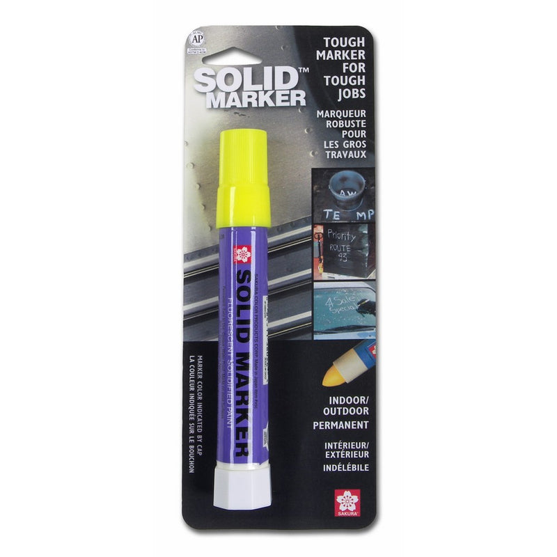 Sakura Solidified Paint Solid Marker, 14 to 392 Degrees F, Fluorescent Yellow