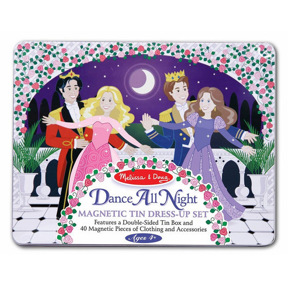 Melissa & Doug Dance All Night Magnetic Tin Dress-Up Set - 40 Magnets Store in Travel Case
