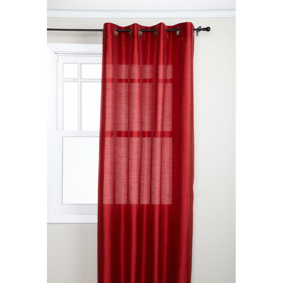 Stylemaster Tribeca 56 by 84-Inch Faux Silk Grommet Panel, Crimson