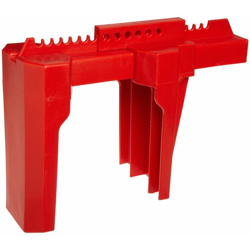 Brady Prinzing Ball Valve Lockout, Large, for 2"-8" Outside Pipe Diameter, Red
