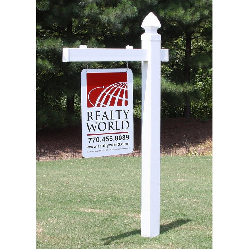 Vinyl PVC Real Estate Sign Post - White (Single)