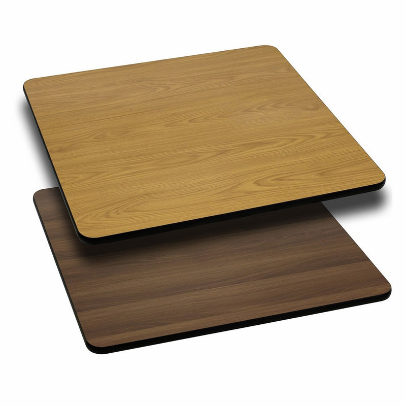 Flash Furniture 30'' Square Table Top with Natural or Walnut Reversible Laminate Top