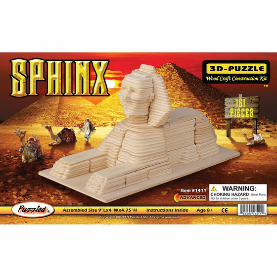 Puzzled, Inc. 3D Natural Wood Puzzle - Sphinx
