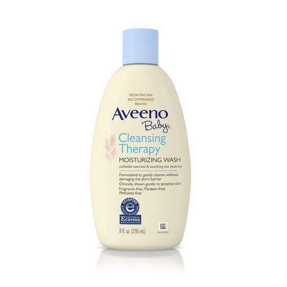 Aveeno Baby Cleansing Therapy Moisturizing Wash, 8 Ounce (Pack of 2)