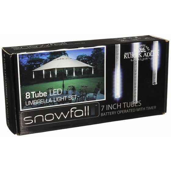 Kurt Adler 8-Light Battery-Operated Umbrella Outdoor LED Set, 7-Inch