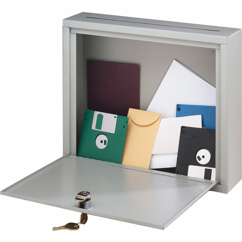 Buddy Products - Wall-Mountable Interoffice Mail Collection Box, 18w x 7d x 18h, Platinum - Sold As 1 Each - Use for outgoing mail collection, private interoffice memos, diskettes, CD-ROMs and more.