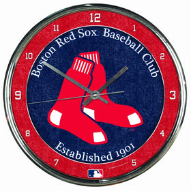 WinCraft MLB Boston Red Sox Chrome Clock, 12" x 12"