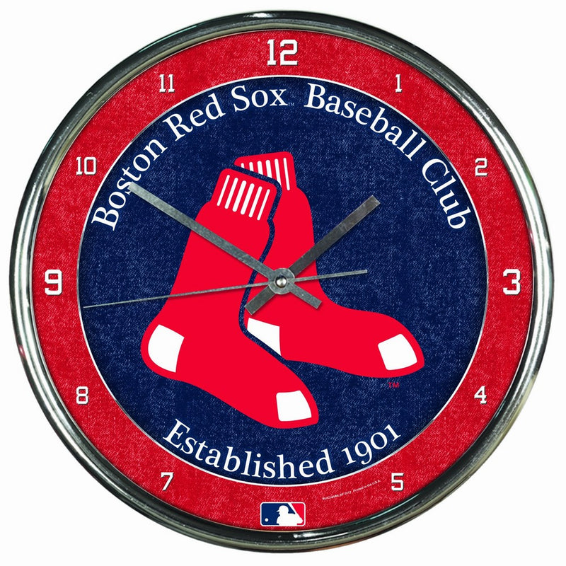 WinCraft MLB Boston Red Sox Chrome Clock, 12" x 12"