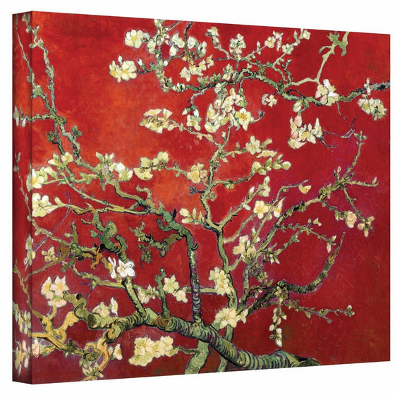 Art Walls Interpretation in Red Blossoming Almond Tree by Vincent Van Gogh Gallery Wrapped Canvas Art, 24 by 32-Inch