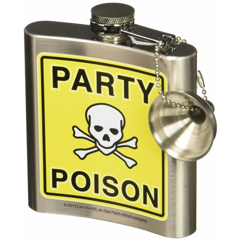 Laid Back CS13052 21 and Legal Stainless Steel Flask, 6-Ounce