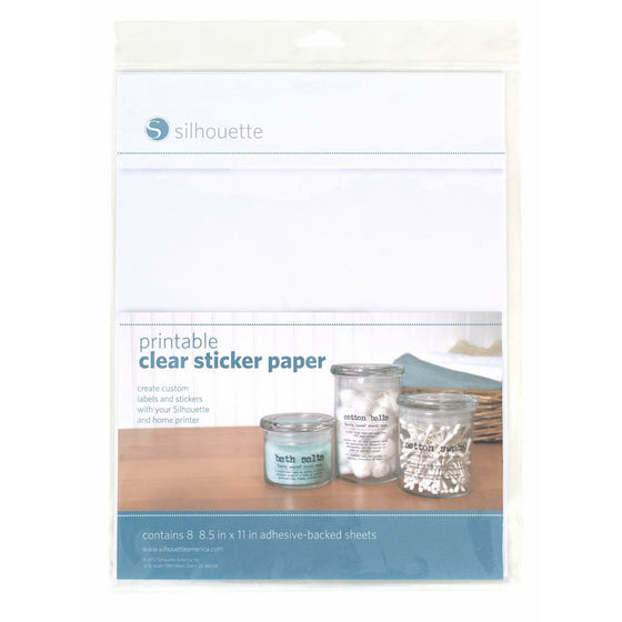 Silhouette MEDIA-CLR-ADH Printable Clear Sticker Paper