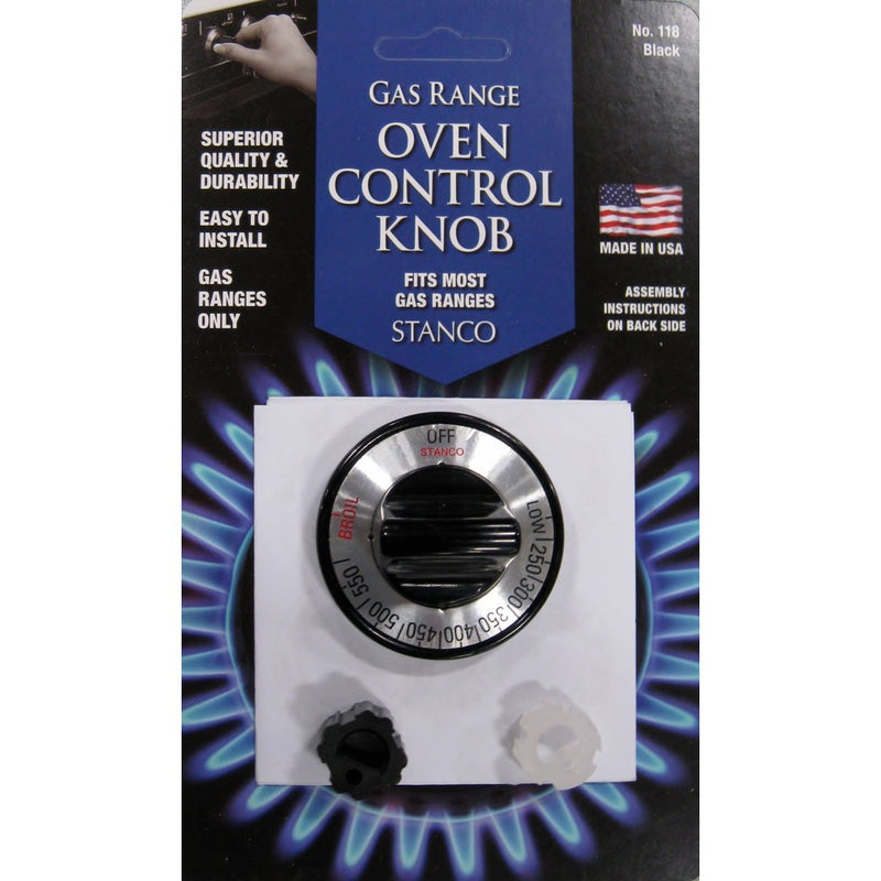 Stanco Gas Oven Burner Knob, Black