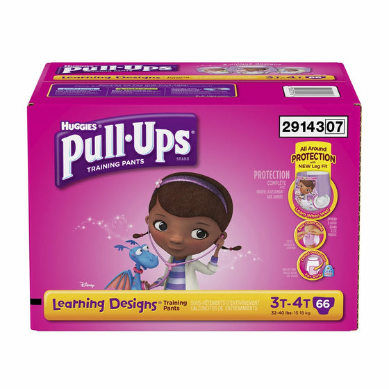 Pull-Ups Training Pants with Learning Designs for Girls, 3T-4T, 66 Count (Packaging May Vary)