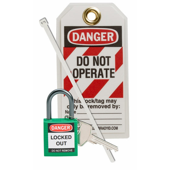 Brady 123144 Compact Lock Personal Kit, Green