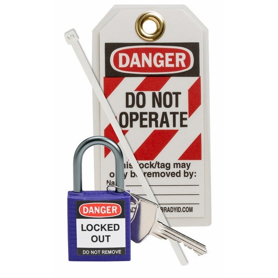 Brady 123150 Compact Lock Personal Kit, Purple