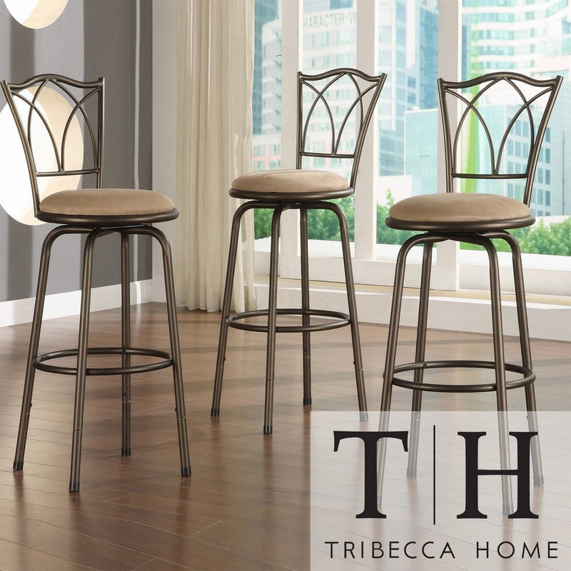 Metro Shop TRIBECCA HOME Avalon Double Cross Swivel Counter Barstool (Set of 3)