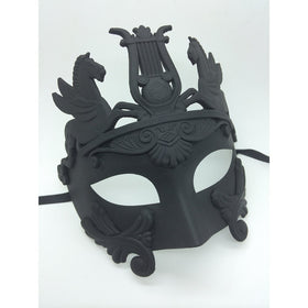 New Roman Hercules Men's Mask Ancient Greek Mardi Gras Venetian All Black Mask Halloween Ball Masquerade Mask