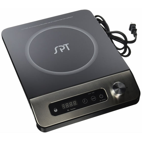 SPT SR-1884SS 1650W Induction Cooktop with Control Knob, Black