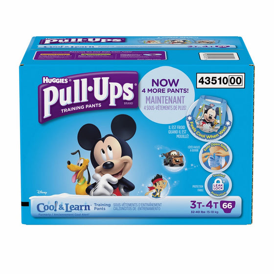 Huggies Pull-Ups Training Pants with Cool and Learn for Boys, Size 3T-4T, 66 Count