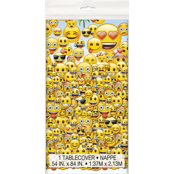 Emoji Plastic Tablecloth, 84" x 54"