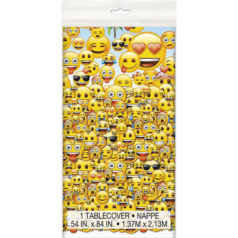 Emoji Plastic Tablecloth, 84" x 54"