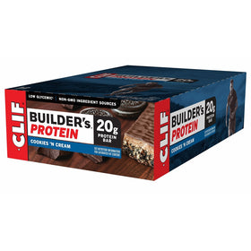 CLIF BUILDER'S - Protein Bar - Cookies and Cream - 2.4 Ounce Non-GMO Bar, 12 Count