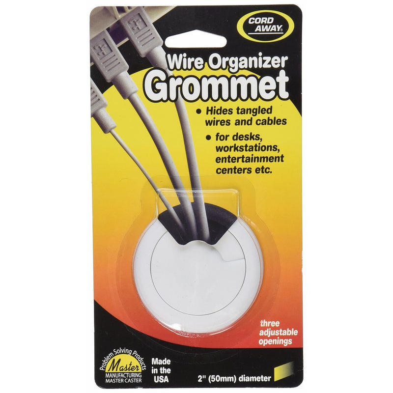 CordAway Grommet, Adjustable, 2" dia., 1-1/8" deep, White, 1/Pack (00261)