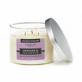 Candle-lite Essential Elements 14-3/4-Ounce 3 Wick Candle with Soy Wax, Lavender and Cedarwood