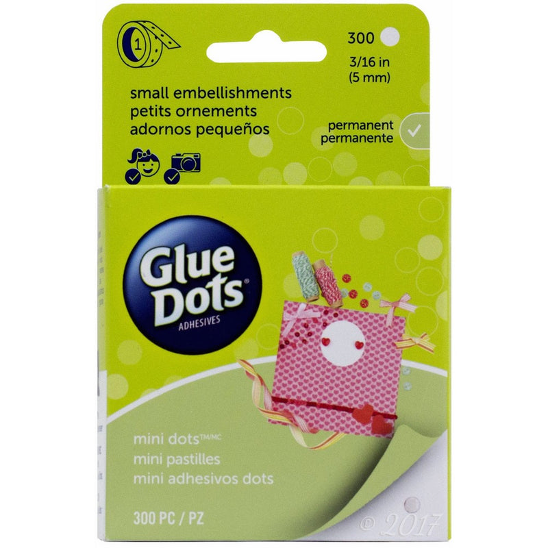 Glue Dots Mini Dot Roll, Contains 300 (.19 inch) Mini Adhesive Dots (32794-300)