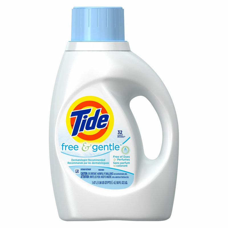 Tide Free & Gentle Liquid Laundry Detergent, Unscented, 1.47 L (32 Loads)