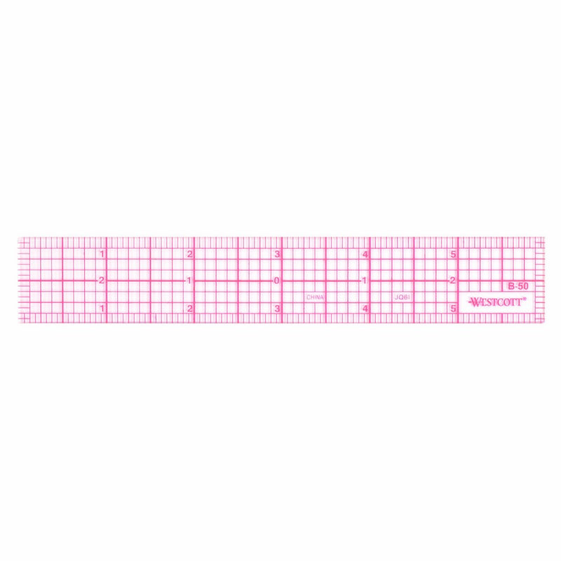 Westcott 8ths 6-Inch Beveled Transparent Ruler (B-50)