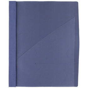 Wilson Jones Frosted Front Report Covers with Pocket, 3-Hole Punched, Dark Blue, 5 Covers per Pack (W71111C)