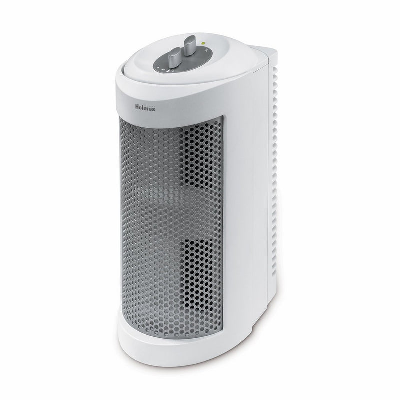 Holmes True HEPA Allergen Remover Mini Tower Air Purifier for Small Spaces, White