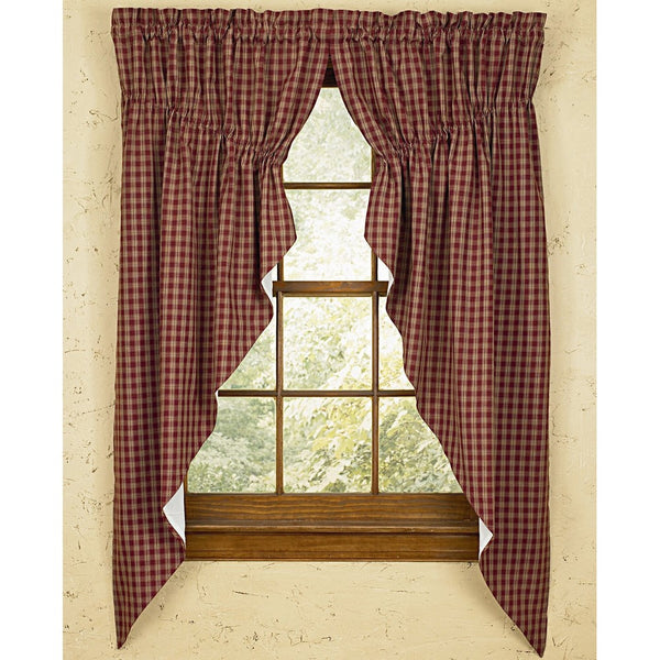 Sturbridge Park Designs 72"x 63" Wine Prairie Curtains