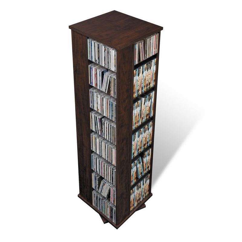 Prepac Large Four-Sided Spinning Tower Storage Cabinet, Espresso