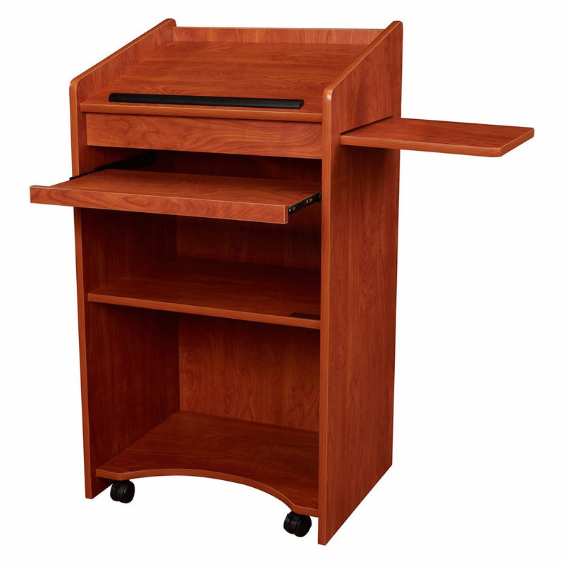 Oklahoma Sound 600-CH Aristocrat Floor Lectern, 25" Width x 46" Height x 20" Depth, Non Sound, Wild Cherry