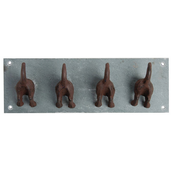 Esschert Design USA LH151 Slate Dog Tail Wall Hooks