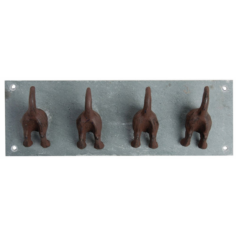 Esschert Design USA LH151 Slate Dog Tail Wall Hooks