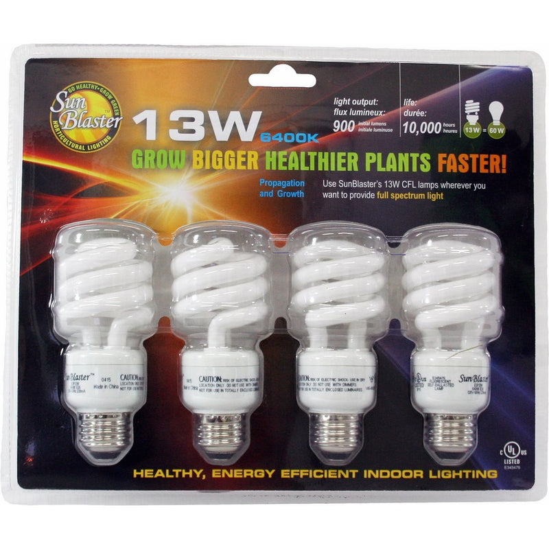 SunBlaster 13 Watt CFL Grow Lamp 4 pack