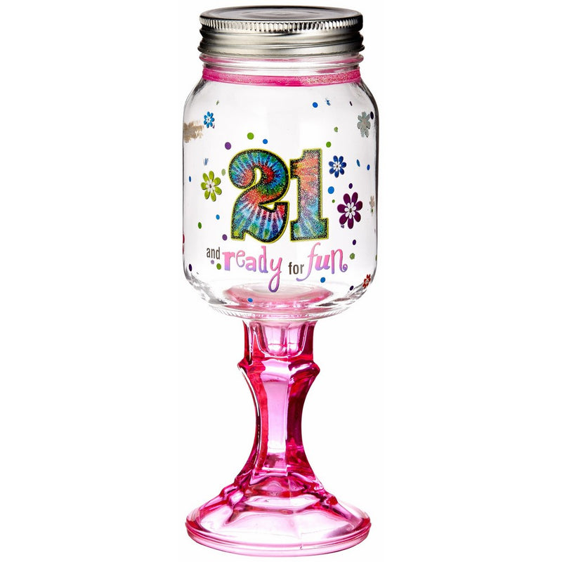 Carson Home Accents Original Rednek Wine Glass, 21 and Ready for Fun